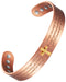 WOLLET 99.95% Pure Copper Magnetic Bracelet for Men – Inspirational Engraved Copper Cuff Bracelet with Adjustable Fit