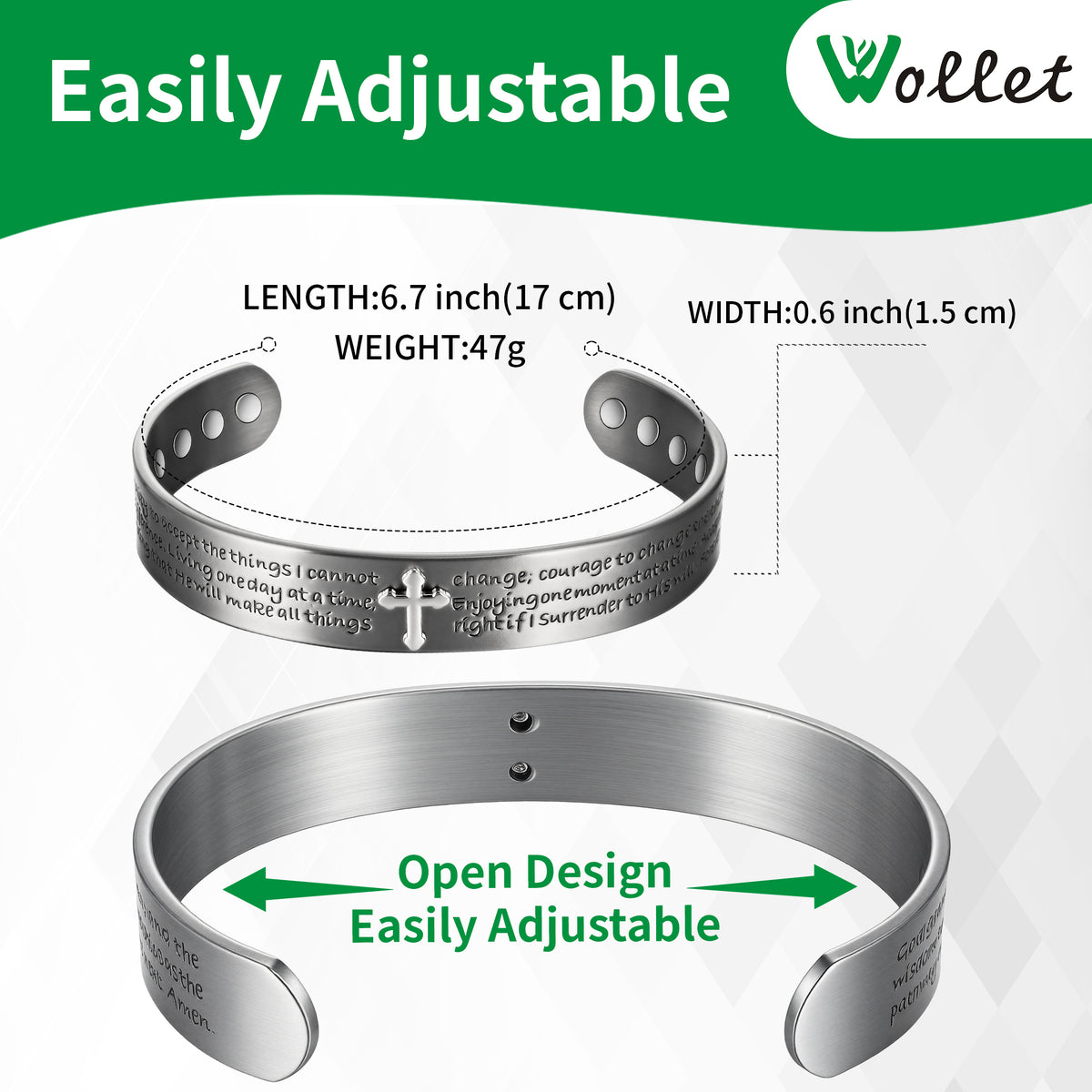 WOLLET Magnetic Bracelet with Vintage Design