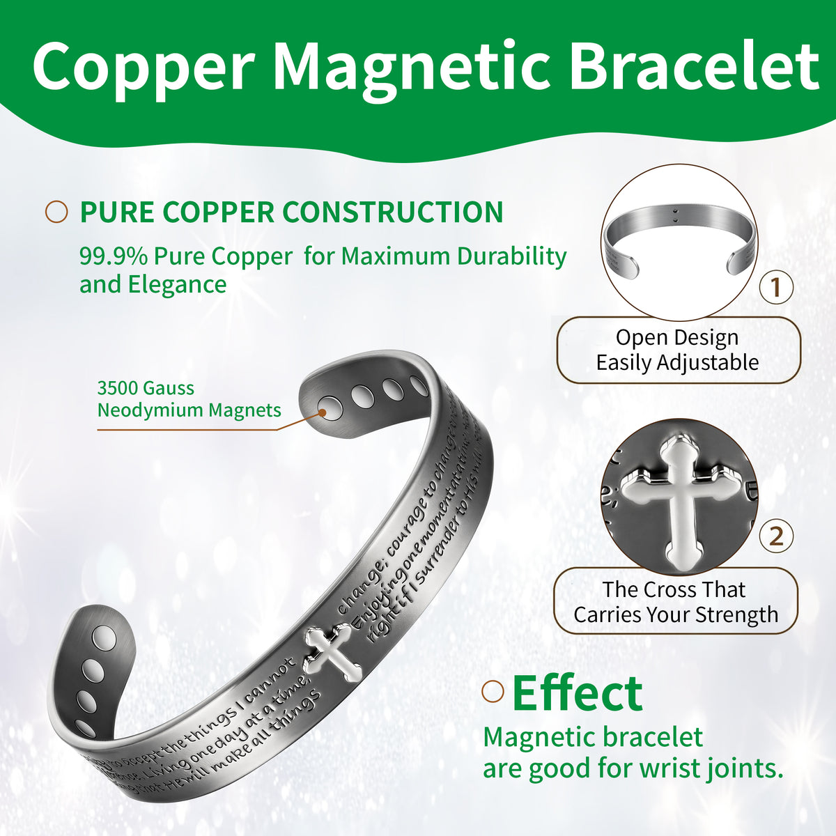 WOLLET Magnetic Bracelet with Vintage Design