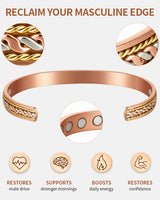 WOLLET Elite Copper Magnetic Bracelet for Men – Premium Wellness Jewelry Featuring Strong Neodymium Magnets