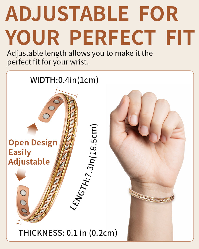 WOLLET Elite Copper Magnetic Bracelet for Men – Premium Wellness Jewelry Featuring Strong Neodymium Magnets