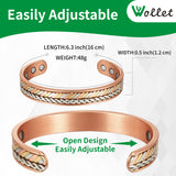 WOLLET Women's Vintage Turquoise Stone Bracelet – Boho Style Gemstone Jewelry