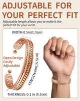 WOLLET 99.95% Pure Copper Magnetic Bracelet for Men