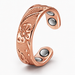 WOLLET Rose Gold Magnetic Cuff Bracelet for Women – Elegant Copper Bangle with Dual Magnets & Floral Engraved Design