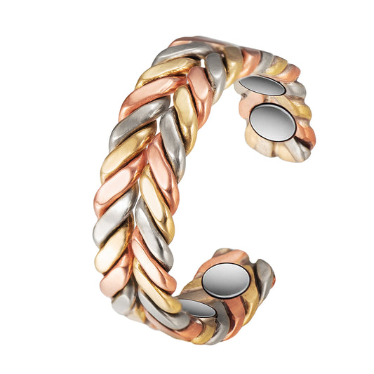 Men's Vintage Copper Ring – Adjustable Magnetic Band