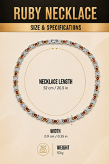 WOLLET Silver Red Garnet Gemstone Necklace – Vintage Luxury Statement Jewelry