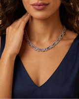 WOLLET Silver Gold Amethyst Necklace – Vintage Luxury Botanical Jewelry