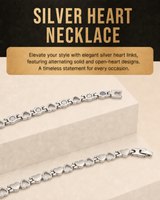 WOLLET Silver Titanium Magnetic Necklace for Men, Elegant Circle Link Chain, Minimalist Luxury Wellness Jewelry