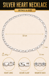 WOLLET Silver Titanium Magnetic Necklace for Men, Elegant Circle Link Chain, Minimalist Luxury Wellness Jewelry