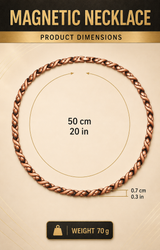 WOLLET Two-Tone Titanium Magnetic Necklace for Men, Silver & Gold Link Chain, Premium Stainless Steel Wellness Jewelry