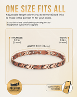 WOLLET Premium Copper Magnetic Anklet – Elegant Rose Copper Link Chain Ankle Bracelet