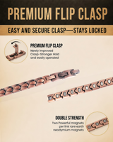 WOLLET Rose Copper Magnetic Anklet – Elegant Crystal Accent Link Ankle Bracelet for Women