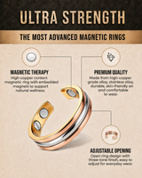 WOLLET Tri-Color Magnetic Bracelet – Luxury Open Cuff Jewelry with Gold, Silver &amp; Rose Gold Design