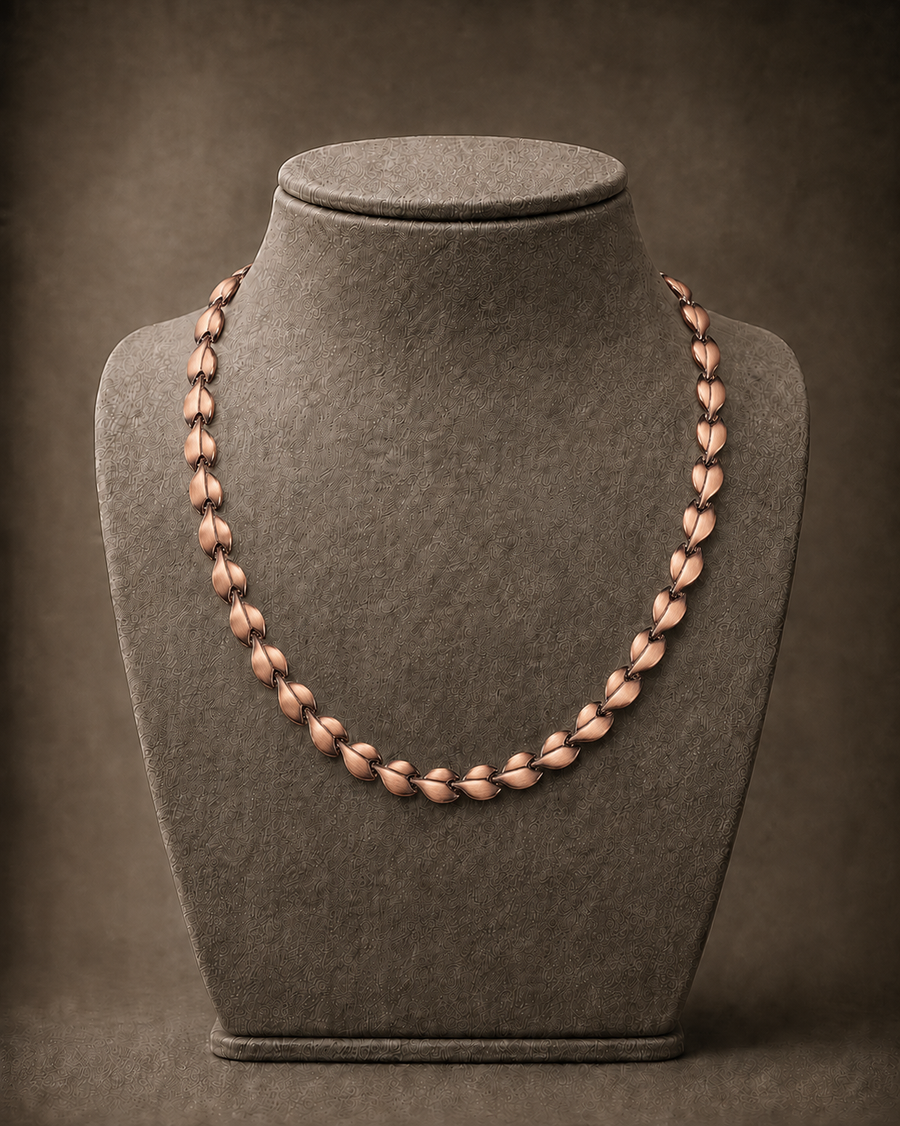 WOLLET Powerful Rose Gold Titanium Magnetic Therapy Necklace