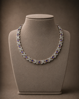WOLLET Silver Gold Amethyst Necklace – Vintage Luxury Botanical Jewelry