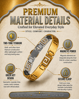 Men's Ultra Strength Magnetic Titanium Bracelet (Greek Key Design)
