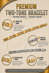 Men's Ultra Strength Magnetic Titanium Bracelet (Greek Key Design)
