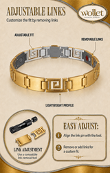 Men's Ultra Strength Magnetic Titanium Bracelet (Greek Key Design)