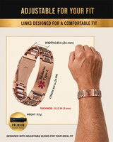 Men’s Vintage Pure Copper Bracelet – Adjustable Classic Link Jewelry（副本）