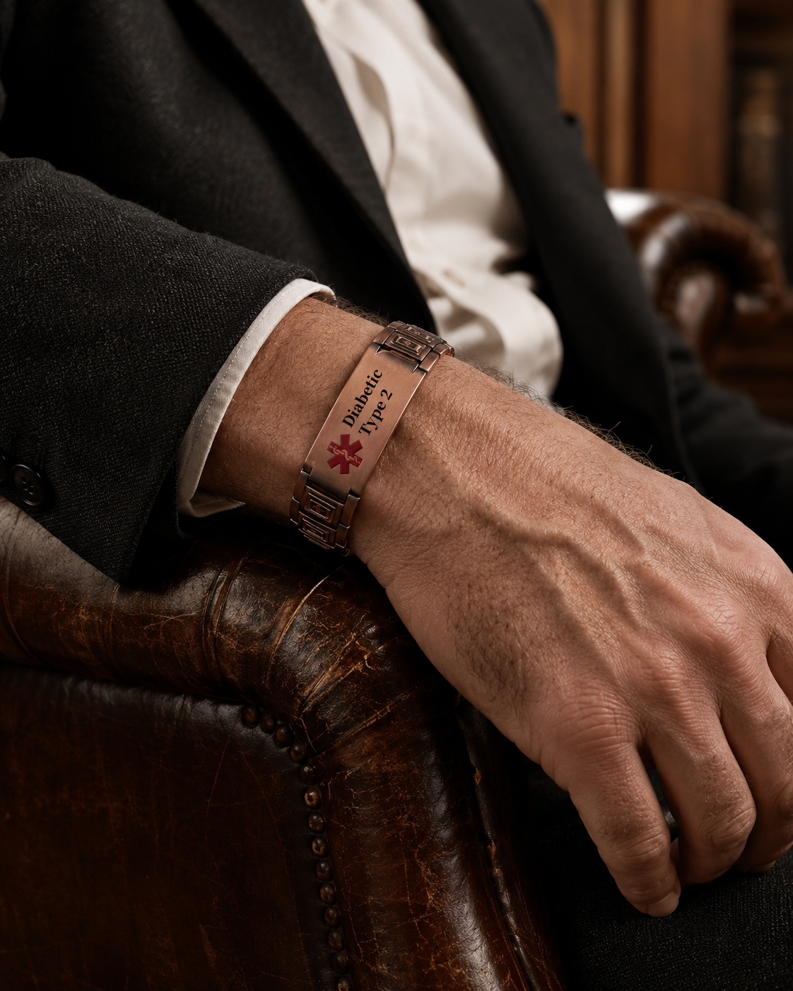 Men’s Vintage Pure Copper Bracelet – Adjustable Classic Link Jewelry
