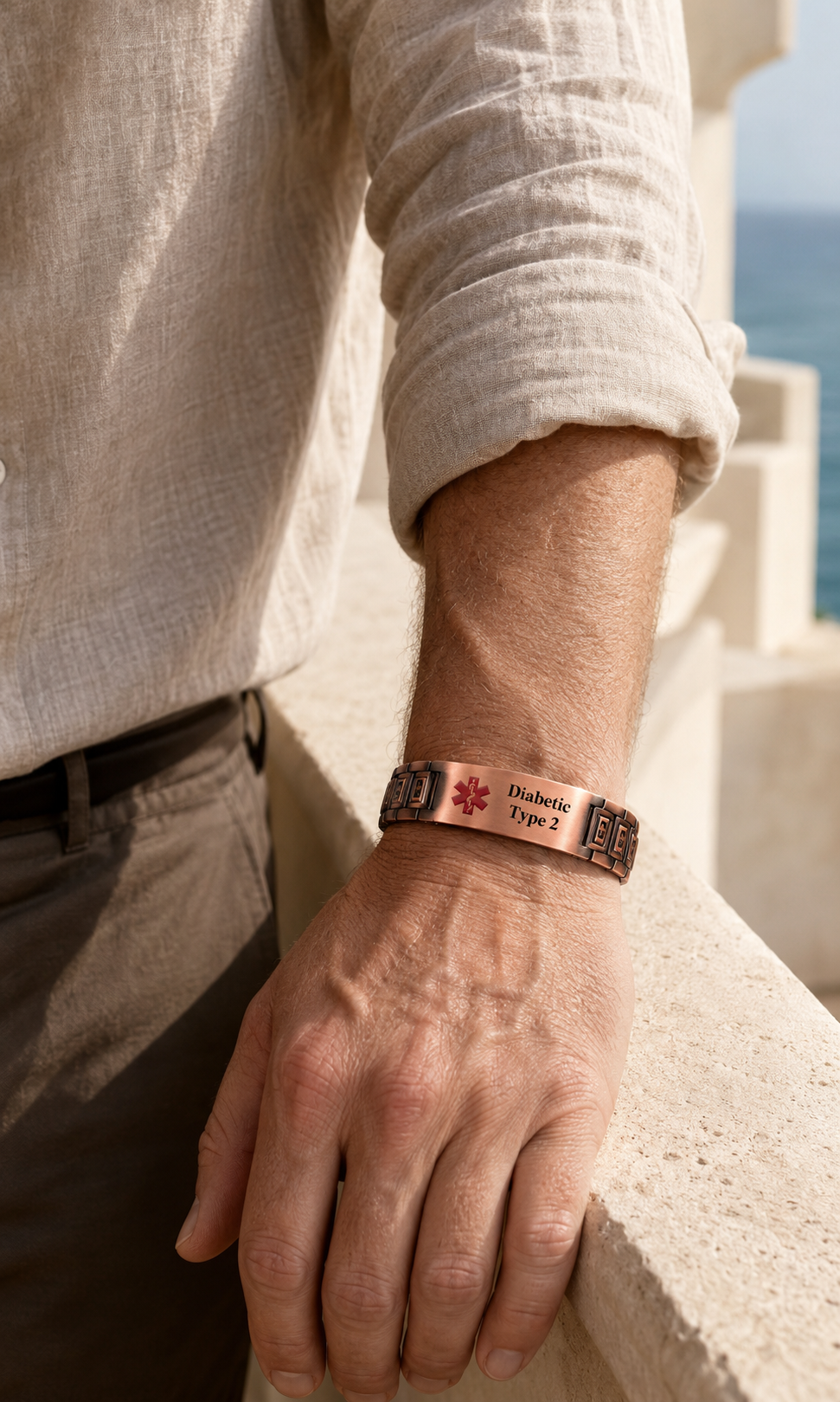 Men’s Vintage Pure Copper Bracelet – Adjustable Classic Link Jewelry