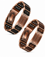 Wollet Rose Gold Magnetic Cross Bracelet（Copper & Black）