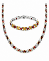 WOLLET Silver Red Garnet Gemstone Necklace – Vintage Luxury Statement Jewelry（副本）