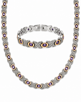 WOLLET Silver Gold Amethyst Necklace – Vintage Luxury Botanical Jewelry（副本）