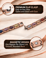 Women’s Ultra Strength Silver & Gold Titanium Magnetic Bracelet