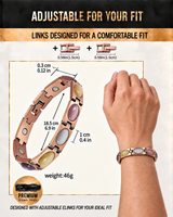 Women’s Ultra Strength Silver & Gold Titanium Magnetic Bracelet