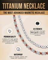 Women’s Titanium Magnetic Necklace with Zircon Stones, Silver & Gold-Tone Design