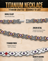 Women’s Titanium Magnetic Necklace with Purple Zircon