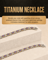 Women’s Titanium Magnetic Necklace with Purple Zircon
