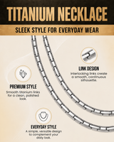 Powerful Silver & Gold Titanium Magnetic Therapy Necklace