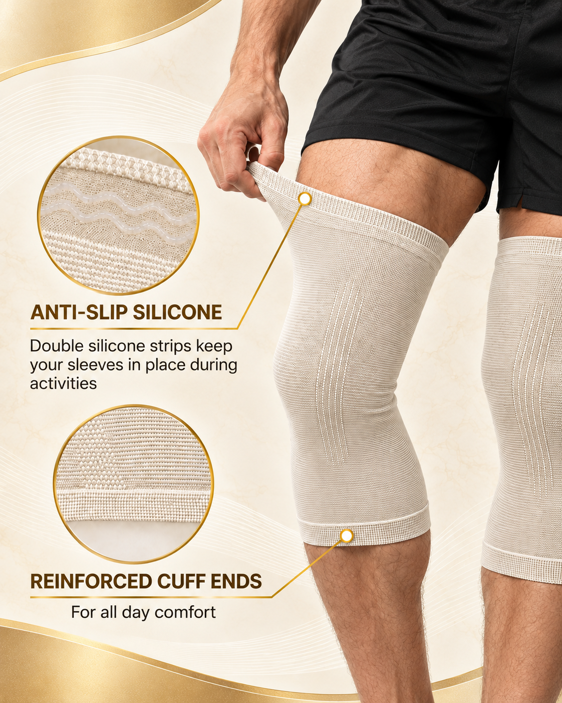 Magnetic Therapy Knee Compression Sleeves (Pair)
