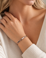 Women’s Ultra Strength Silver & Gold Titanium Magnetic Bracelet (Purple Crystal)