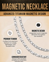 Men`s Powerful Silver Titanium Magnetic Therapy Necklace