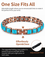 Women’s Magnetic Copper Bracelet with Blue Turquoise