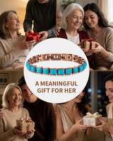 Women’s Magnetic Copper Bracelet with Blue Turquoise