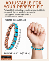 Women’s Magnetic Copper Bracelet with Blue Turquoise
