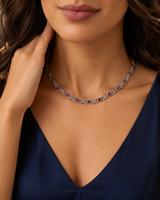 Women’s Titanium Magnetic Necklace with Purple Zircon