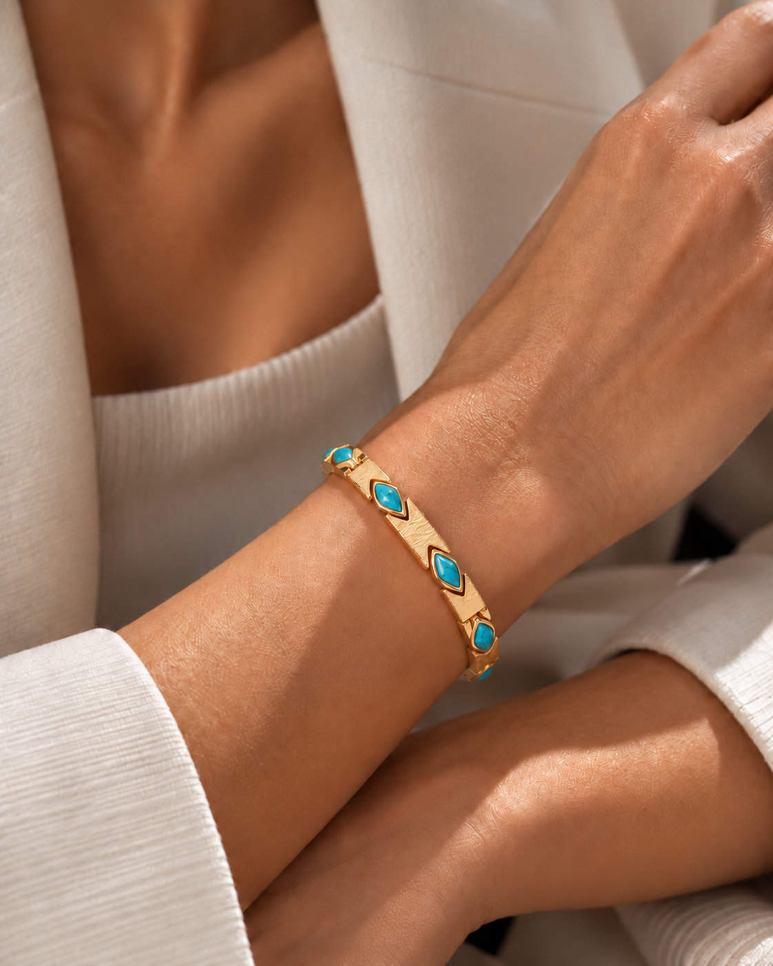 WOLLET Gold-Tone Stainless Steel Magnetic Bracelet