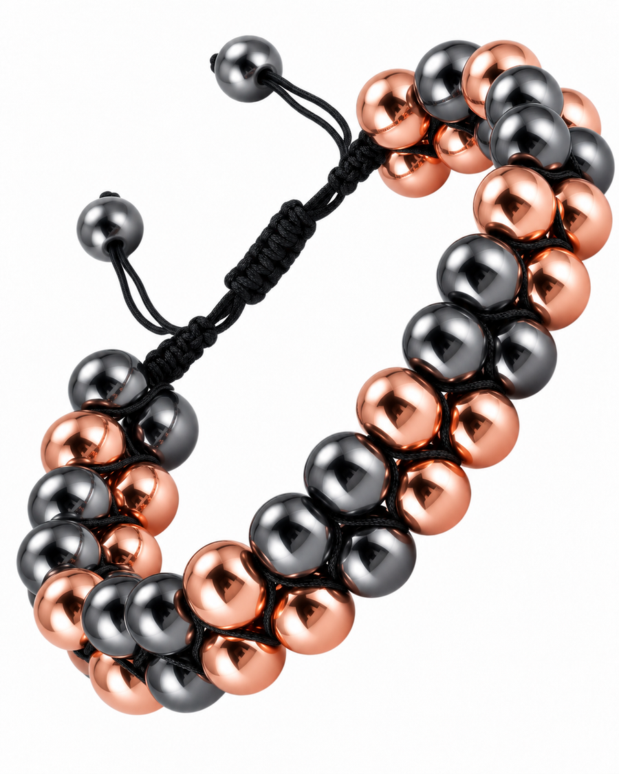 MAX Strength Magnetic Hematite & Copper Bracelet (Double Row)