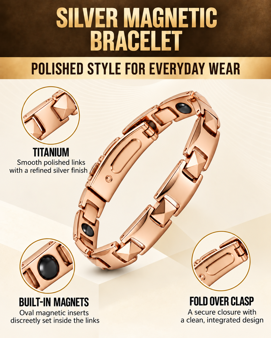 Wollet Women’s Ultra Strength Magnetic Bracelet