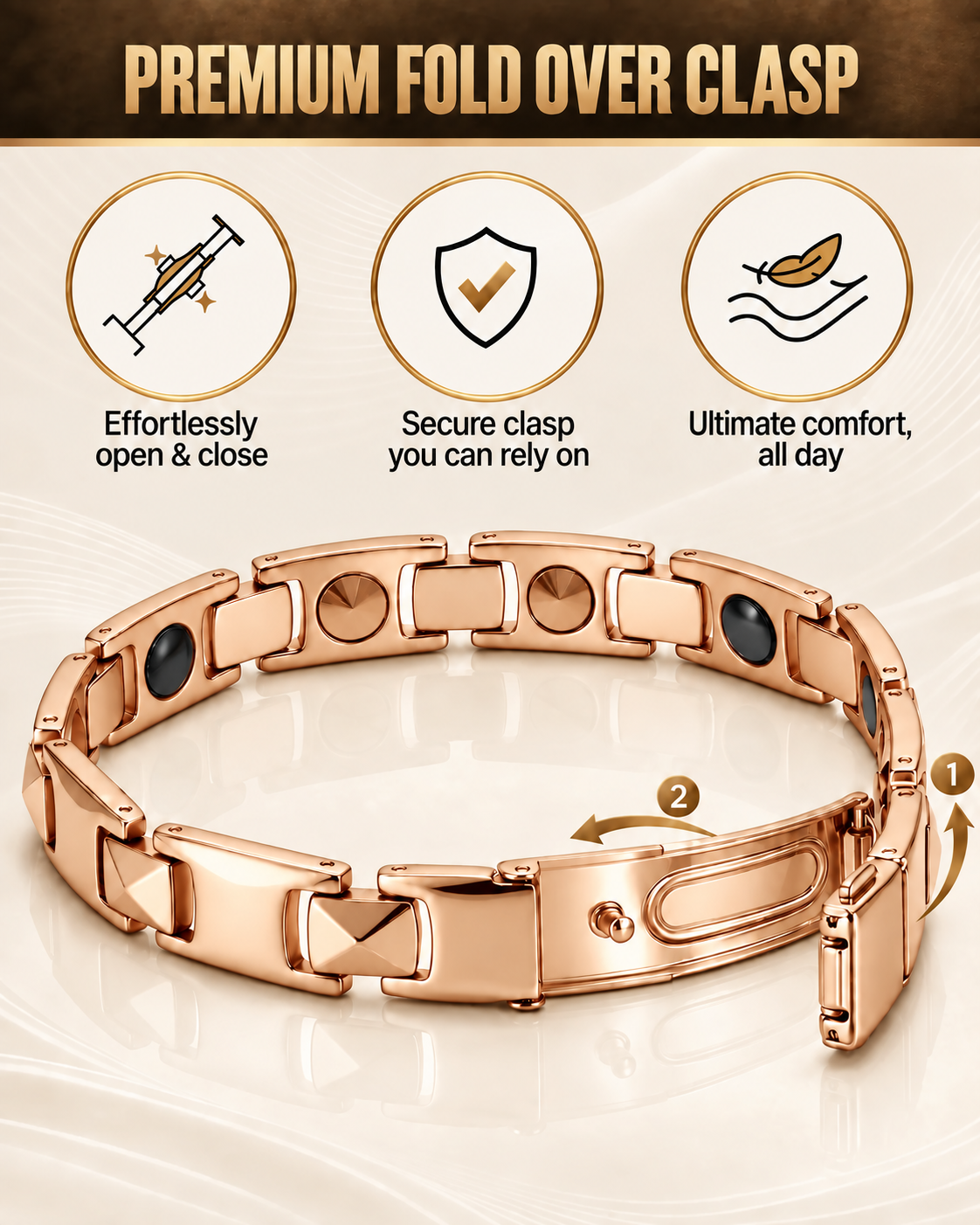 Wollet Women’s Ultra Strength Magnetic Bracelet