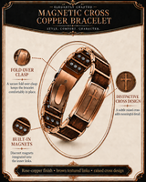 Men's Triple-Strength Copper Magnetic Therapy Bracelet with Cross (Collector's Series)