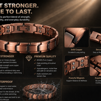 Wollet Men’s 99.95% Pure Copper Magnetic Bracelet