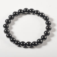 Wollet Magnetic Hematite Bead Bracelet Unisex Natural Black Hematite Energy Stone Stress Relief Healing Bracelet