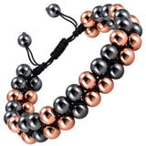 MAX Strength Magnetic Hematite & Copper Bracelet Double Row