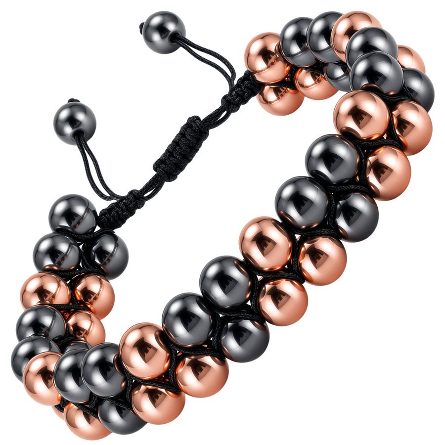 MAX Strength Magnetic Hematite & Copper Bracelet Double Row